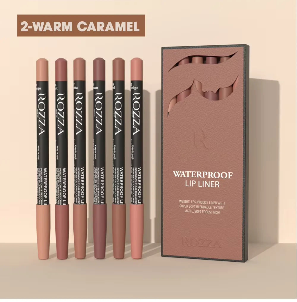 ARDENZIIA™ Set de 6 Crayons Contour des Lèvres ROZZA – Waterproof & Haute Précision