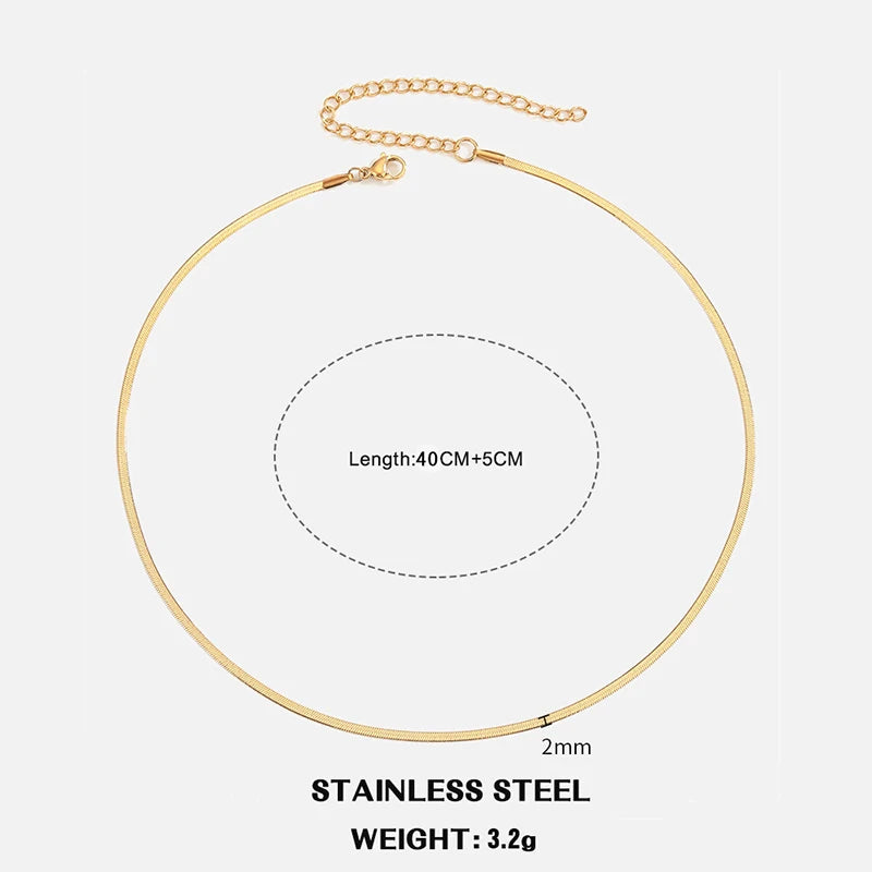 Collier ras-du-cou Herringbone — acier inoxydable or & argent, style chic et intemporel