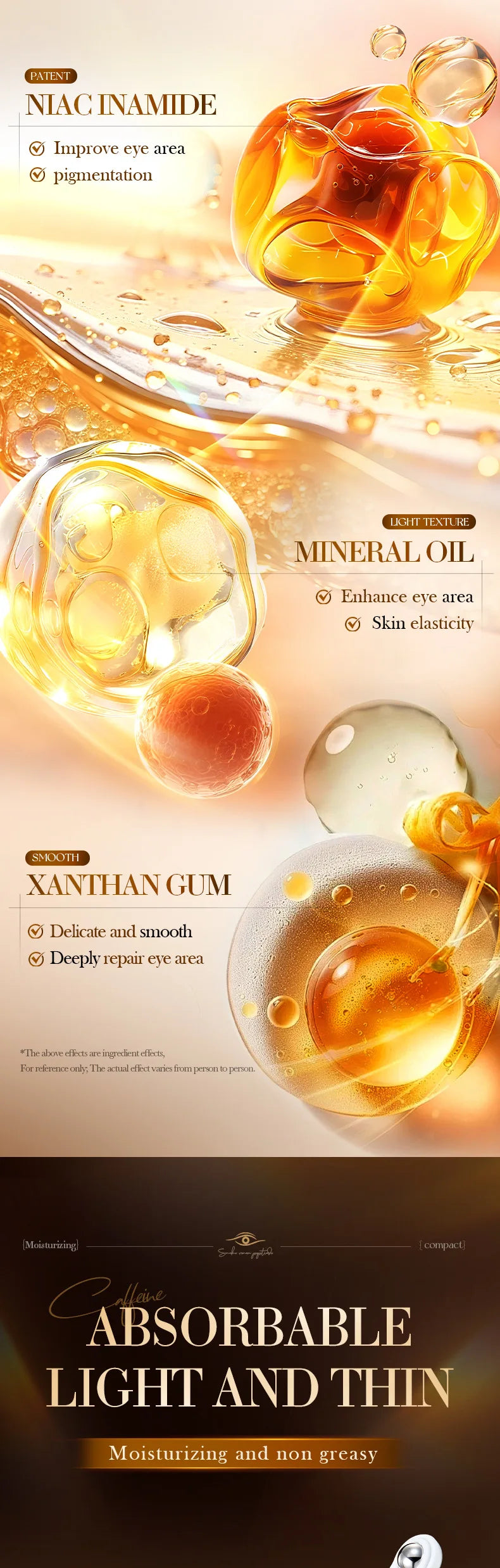 ARDENZIIA™ – Crème Contour des Yeux Anti-Cernes & Anti-Rides au Peptide & Caféine | Hydratation & Fermeté