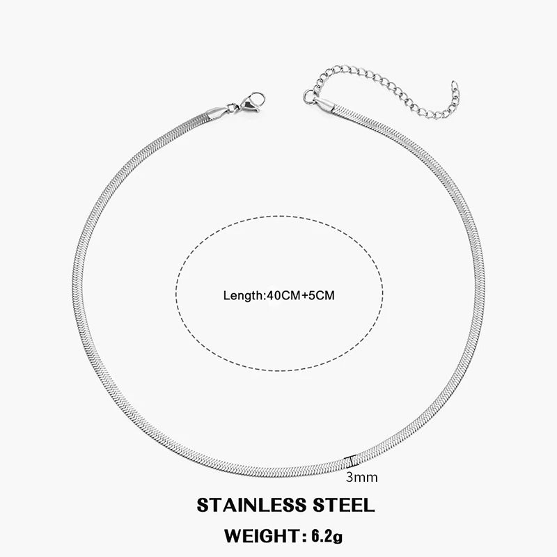 Collier ras-du-cou Herringbone — acier inoxydable or & argent, style chic et intemporel