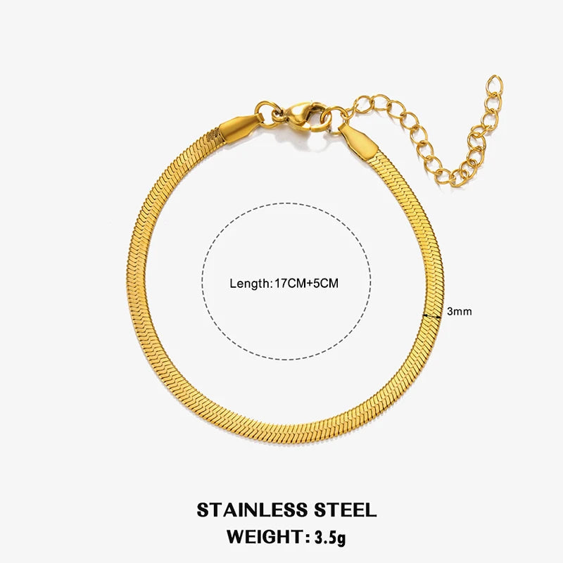 Collier ras-du-cou Herringbone — acier inoxydable or & argent, style chic et intemporel