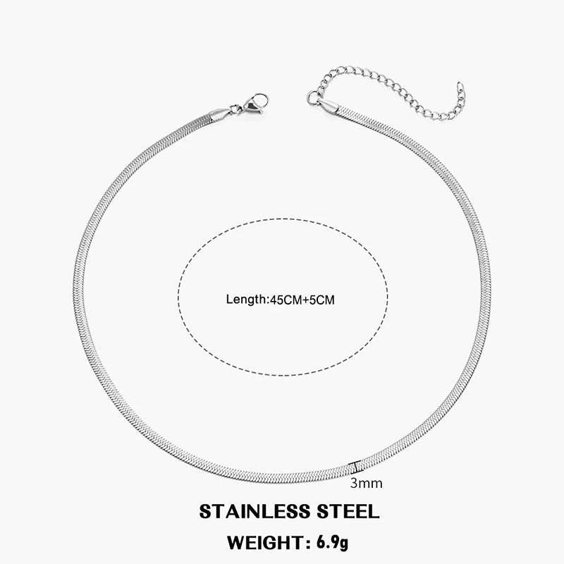 Collier ras-du-cou Herringbone — acier inoxydable or & argent, style chic et intemporel