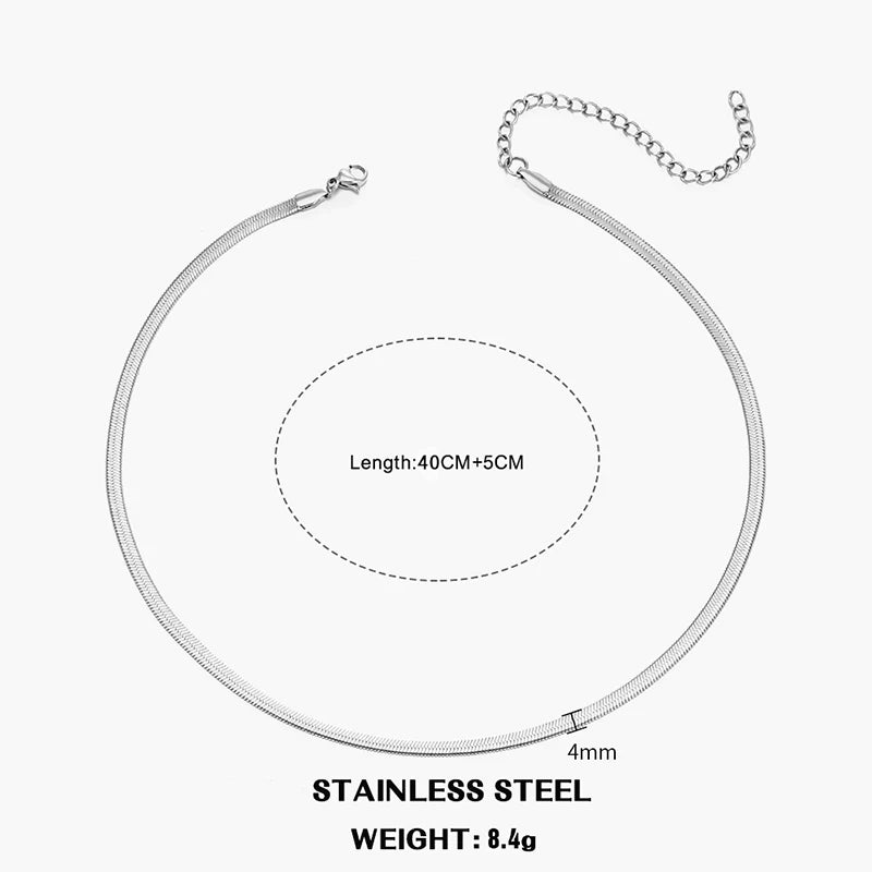 Collier ras-du-cou Herringbone — acier inoxydable or & argent, style chic et intemporel