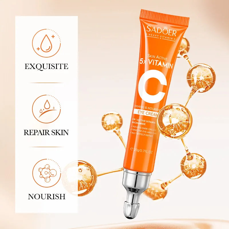 💎 ARDENZIIA™ – SADOER Crème Contour des Yeux à la Vitamine C | Anti-Cernes, Poches & Rides