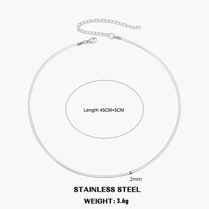 Collier ras-du-cou Herringbone — acier inoxydable or & argent, style chic et intemporel