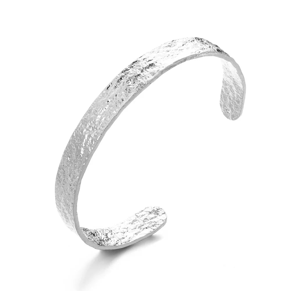 Bracelet jonc martelé — acier inoxydable doré, style chic & intemporel